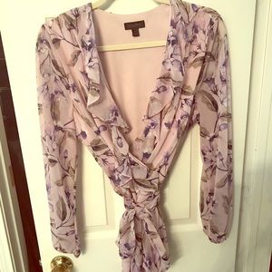 Gold Ray Chiffon Top Size 1X.